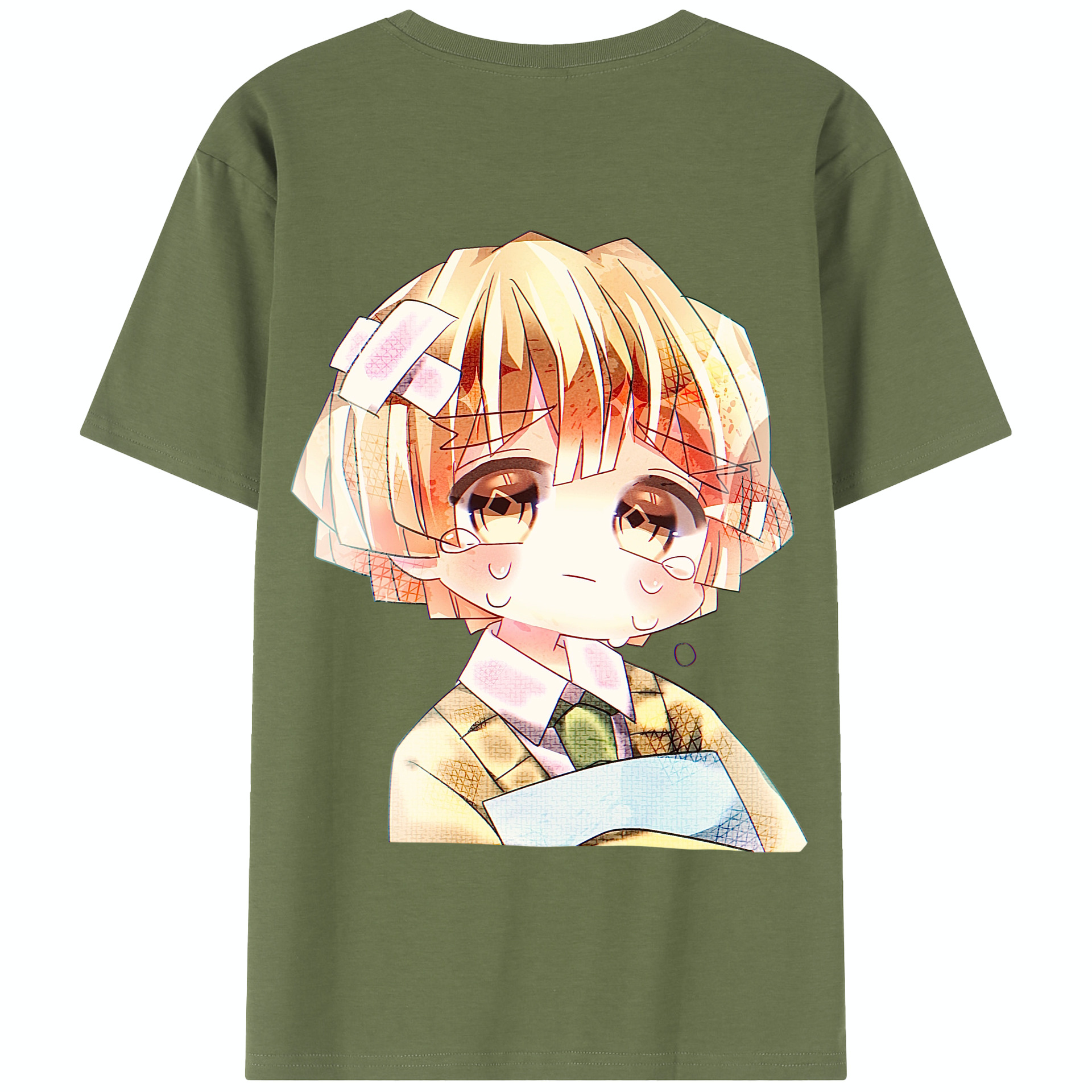 （画像用） 鬼滅の刃（きめつのやいば）我妻 善逸／あがつま ぜんいつ Agatsuma Zenitsu 綿100％半袖Tシャツ（背面プリント）